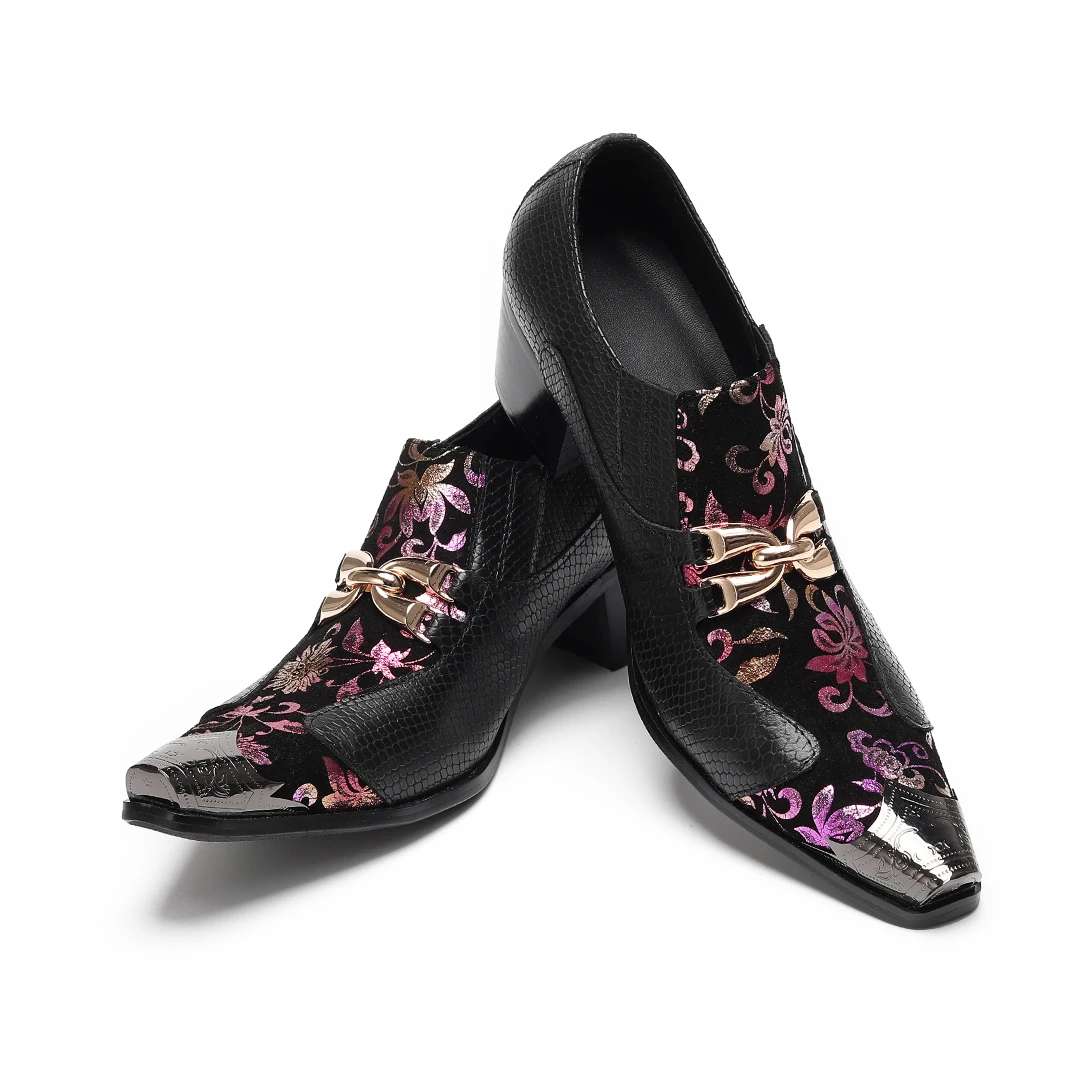 

Новые модные вечерние модельные туфли с металлическим острым носком, мужские туфли большого размера из натуральной кожи, мужские повседневные кожаные туфли без шнуровки в деловом стиле