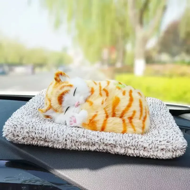 Simulierte Katze Plüschtiere für Kinder Kuscheltiere Schlafende Katze mit berührendem weinendem Klang Kinderzimmer Dekoration Geburtstagsgeschenk – Detail 6