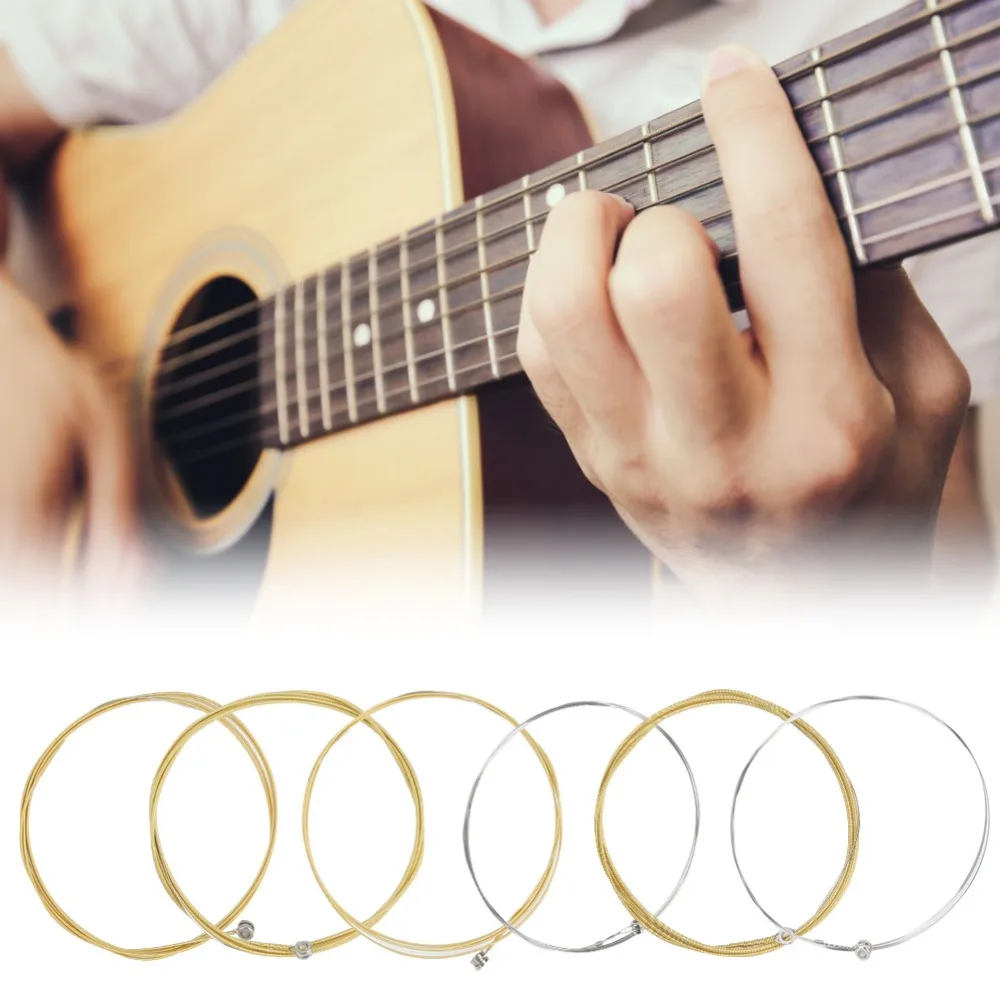 2set Metal Guitar Strings Golden And Silver Individual Packed Folk Guitar Strings Musical Instrument Accessory