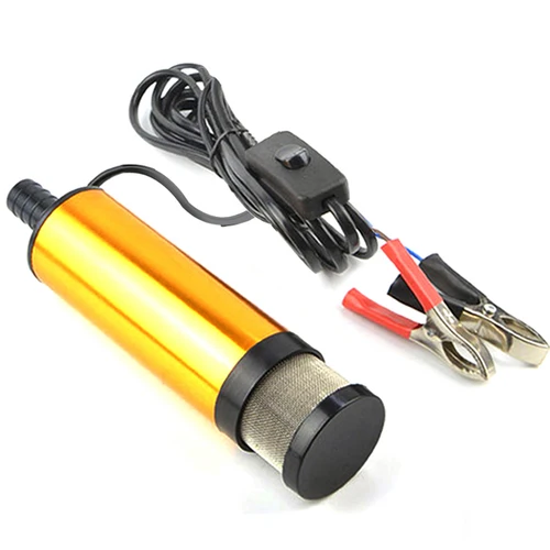 Imagen 2 del producto Bomba de aceite de coche eléctrica de 38/51MM, 12V, para bombeo de aceite diésel, bomba de transferencia de combustible y agua, carcasa sumergible de aleación de aluminio de 12L/min