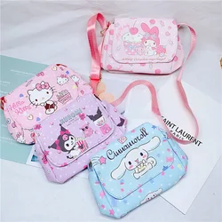 Sanrio Messenger Bag Hellokitty Mymelody Cinnamoroll Kuromi Casual Anime Handbag Cute Cartoon Fashion Tote Bagpacks Gift for Kid