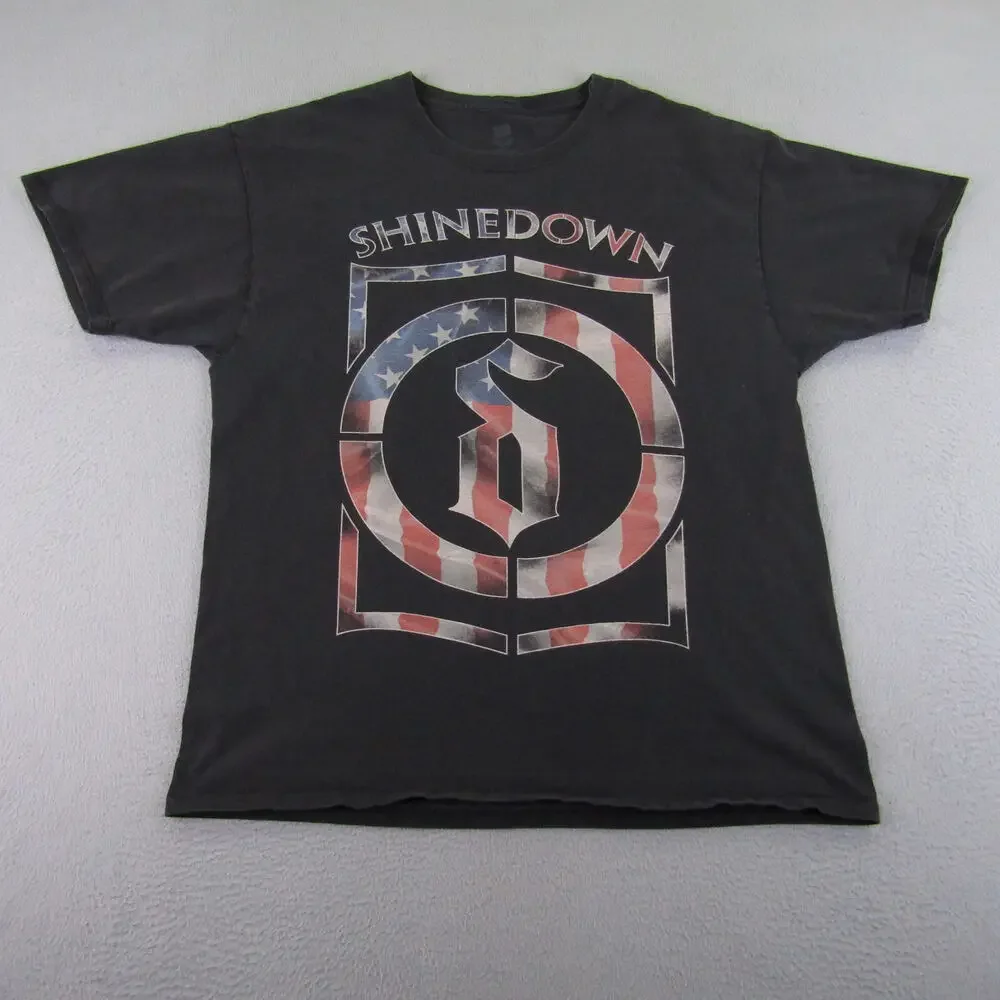

Мужская рубашка Shinedown, большая черная футболка 2013 для летнего турне, концерта, группы North America