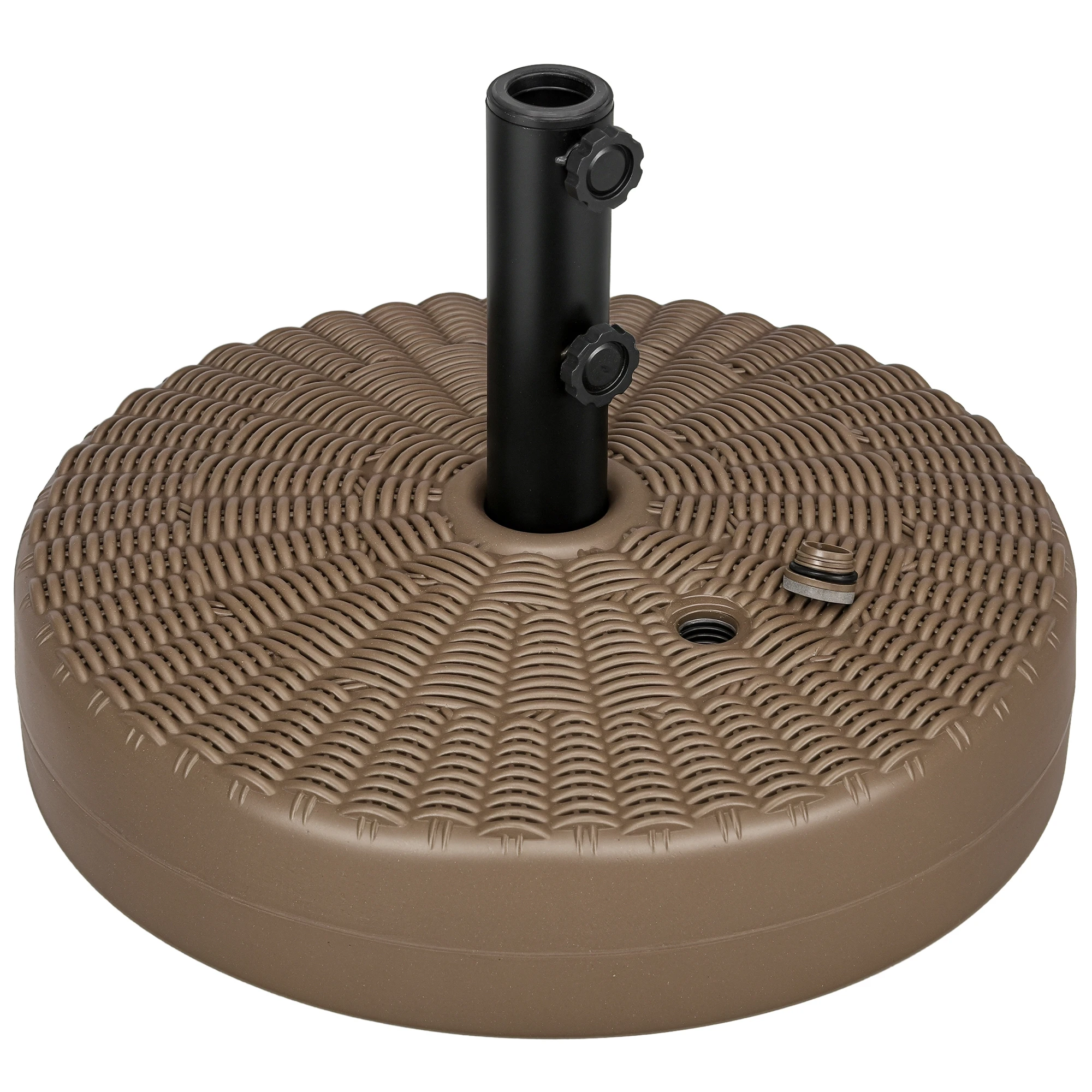 Outsunny Fillable Umbrella Base, Suitable for 1.5inch and 2inch Umbrella Poles, Umbrella Stand, Black