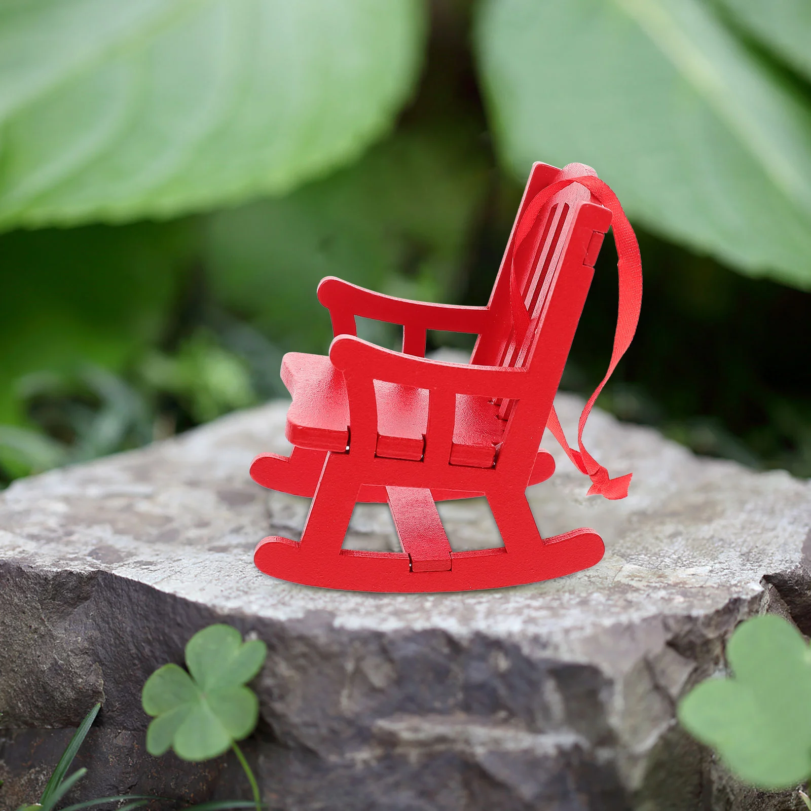 Mini chaise à bascule en bois, meubles Vintage, décoration artisanale pour arbres de noël, fête à domicile, vacances écologiques, 6 pièces