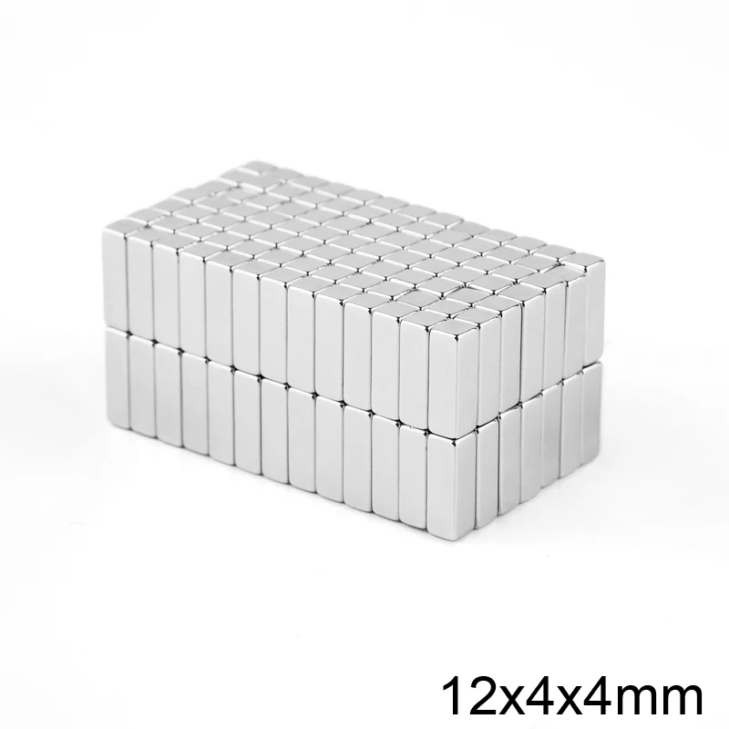 20~300pcs 12x4x4 Block Powerful Magnet sheet Super Neodymium Magnet 12mm x 4mm x 4mm Stong NdFeB Permanent Magnet Square 12*4*4