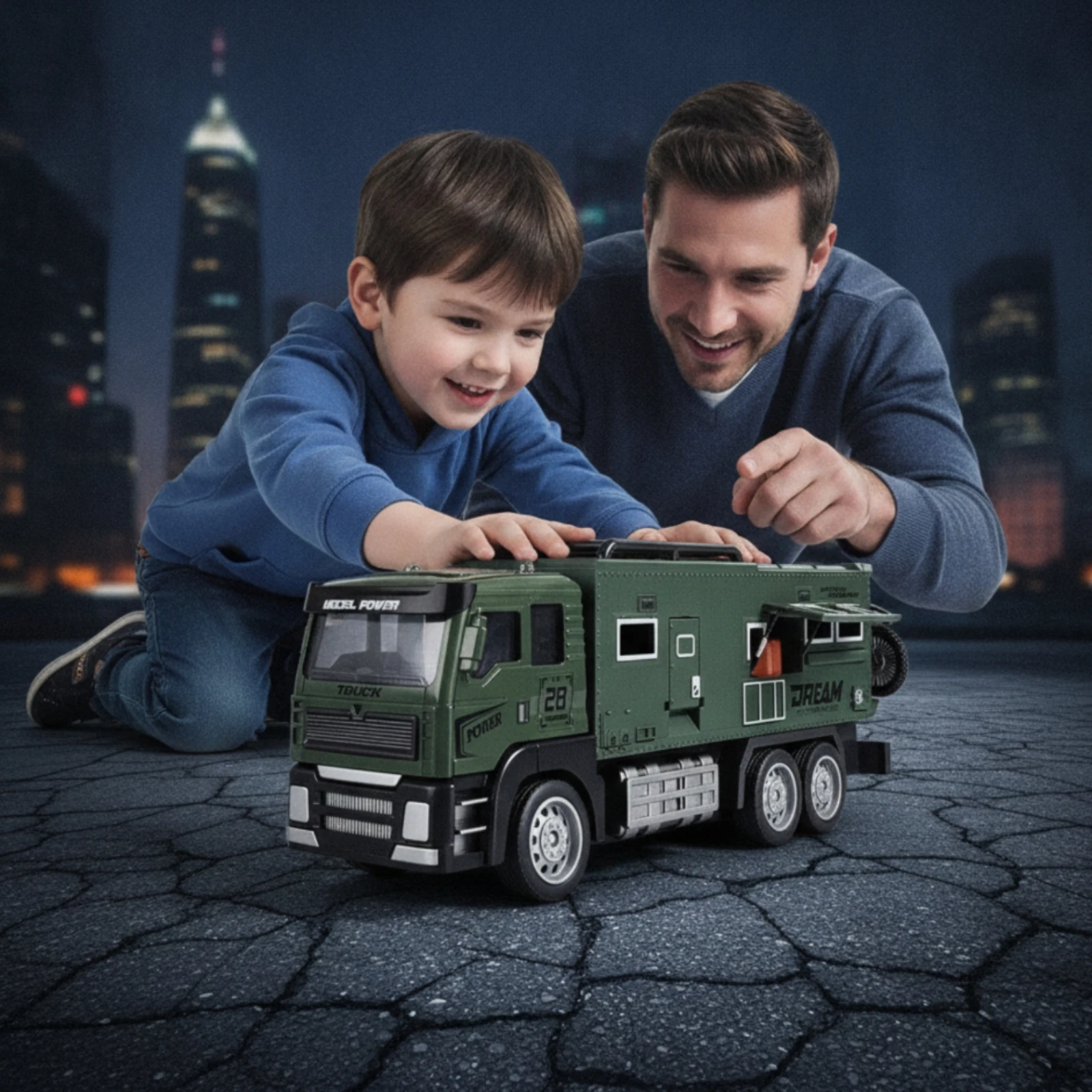 Diecast Truck Inertial Glide Toy Truck with Roof Rack Die-Cast Alloy for Children, Playroom, Sandbox