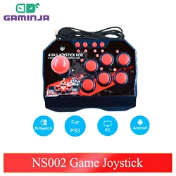 GAMINJA NS002 4 In 1 Retro Arcade Console Game Joystick Rocker Fighting Controller for Nintendo Switch PS3 PC Android TV