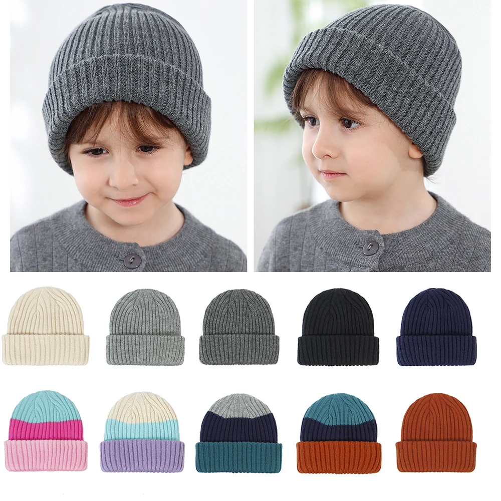 Warm Baby Winter Hats Children Knitted Kids Boy Caps Babyy Girls Hat Skull Cap Baby Bonnet Cute Fashion Beanie