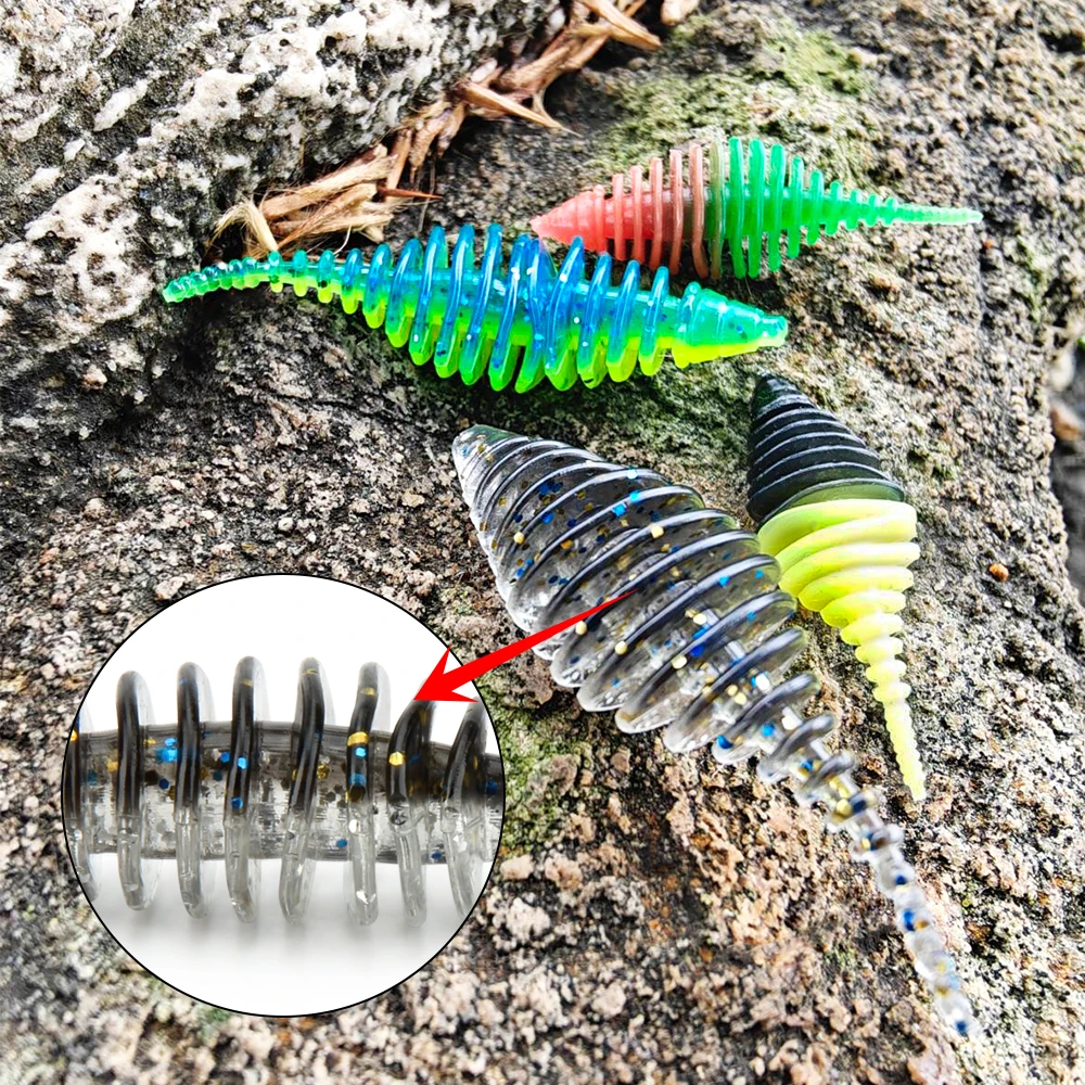 طعوم دودة من السيليكون الناعم ، طُعم صناعي للبايك ، الباس ، سمك السلمون المرقط ، سمك السلمون المرقط ، دودة ، طُعم سباحة ، تلاعب ، 3 ، 5 ، 3 ، خشب 6 ، 10 #6