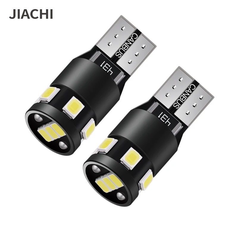 

jiachi 100x Hot W5W Led Canbus Light Car Bulb 2835 9 Chip Auto License Plate Lights for T10 501 168 194 WY5W