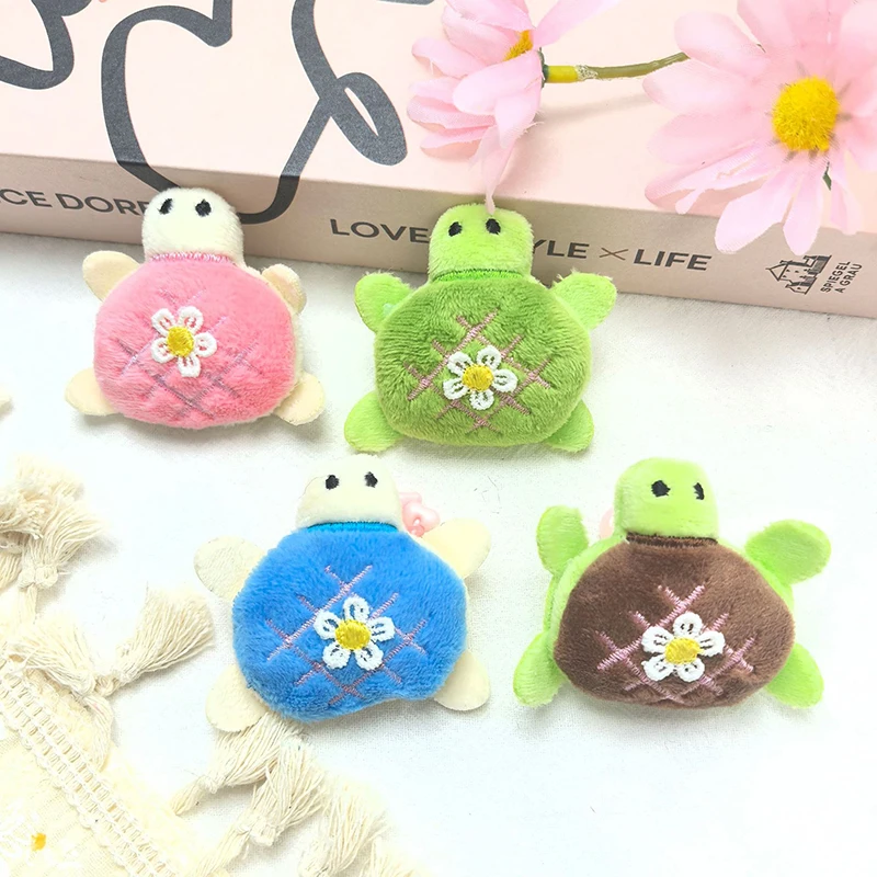 Cartoon Colorful Turtle Plush Keychain Cute Kawaii Animal Doll Anti-Lost Keyring Pendant Backpack Decoration Accessories Gifts