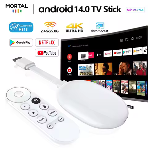 TV Stick Mortal Q2 Ultra Android Box TV Android 14.0 Allwinner H313 4K Video Decoding Wifi 6 Netflix YouTube BT5.4 Smart Box