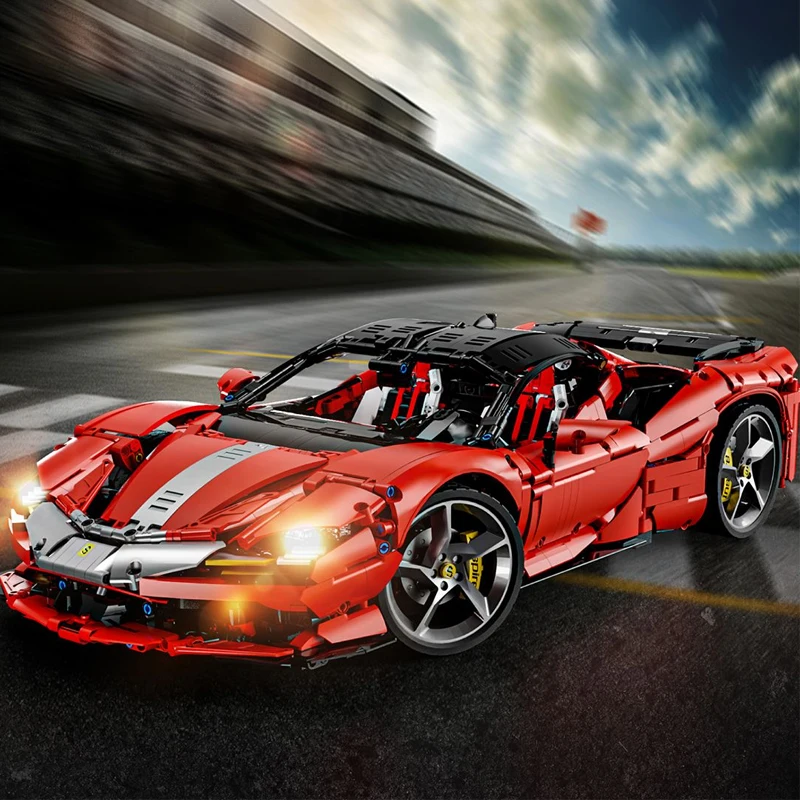 4100 Uds. Técnico SF90 Stradale supercoche rojo modelo de bloques de construcción coche deportivo montaje ladrillos juguetes para niños colección exhibición