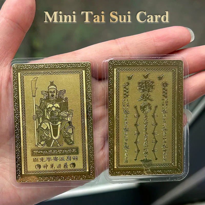 2026 Mini Tai Sui Card Horse Year Feng Shui Blessing Card Amulet Safety Health Wealth Portable Statue Protective Gift Home Decor