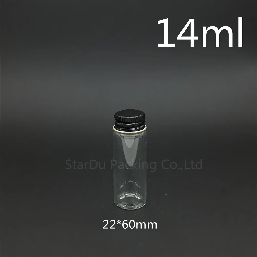 Free Shipping 50pcs/lot Diameter 22*60mm 14ml Glass Bottle Screw Cap For Vinegar alcohol, carft/storage Candy Bottles