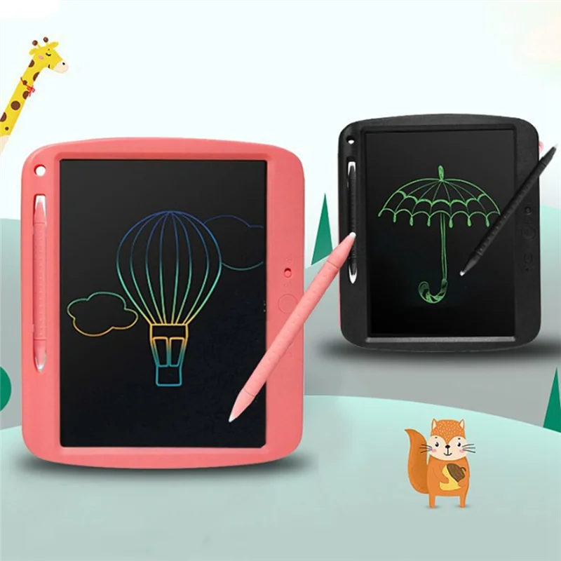 تابلت كتابة LCD ممتاز قابل لإعادة الشحن للأطفال، لوحة رسم ملونة مقاس 9 بوصة، لوحة رسم قابلة للمسح، وردي سهل