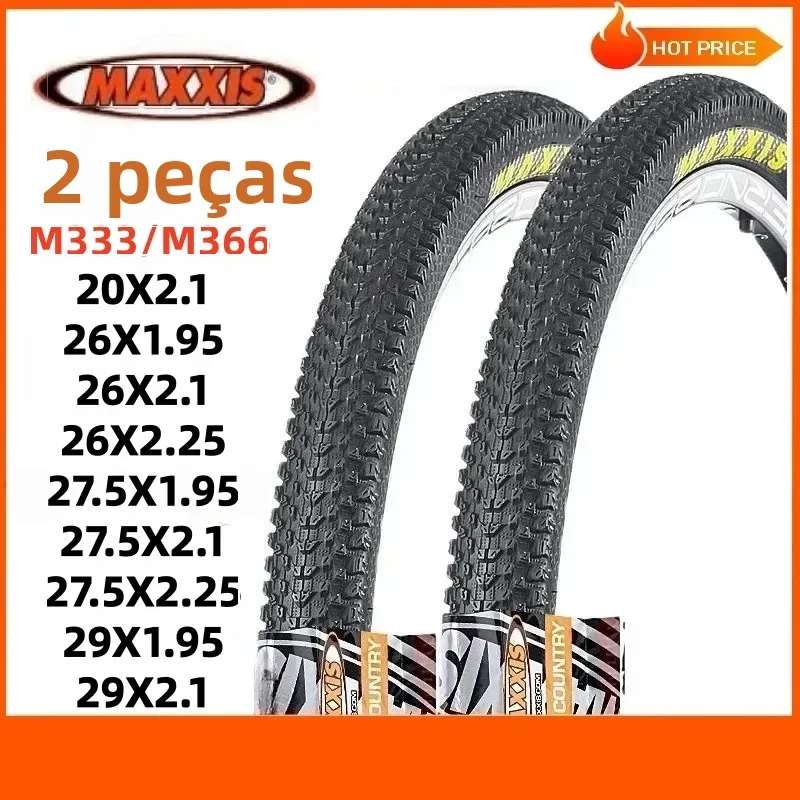 2 Pneus MAXXIS para Bicicleta de Montanha MTB com Aro de Arame – Vários Tamanhos: 26x1.95, 26x2.1, 27.5x1.75, 27.5x1.95, 26x2.1, 27.5x2.1, 29x2.1