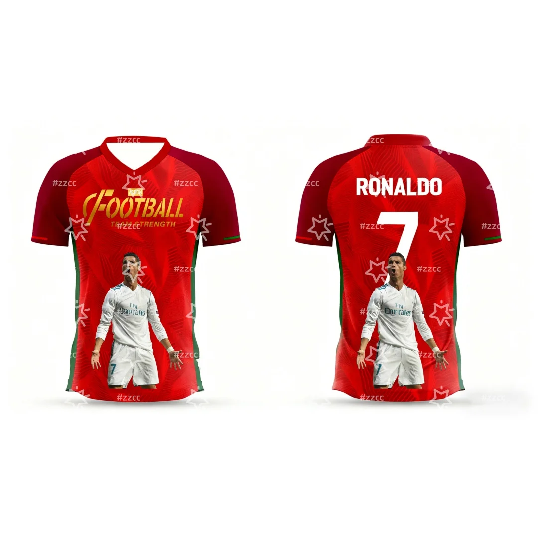 Ronaldo No. 7 football jersey training wear for matches Autumn Sports Dry Quickly Men's T-Shirt Kid's Clothing Tee Y2k Woman