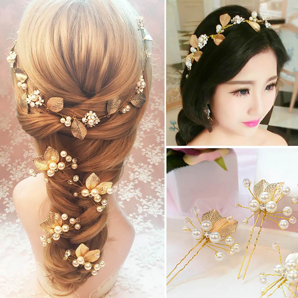 

4pcs Bridal Hairpins U Shape Headwear Accessories Pearls Women'S Hanfu Sticks Chinese Style Wedding Forks Lightweight Elegant