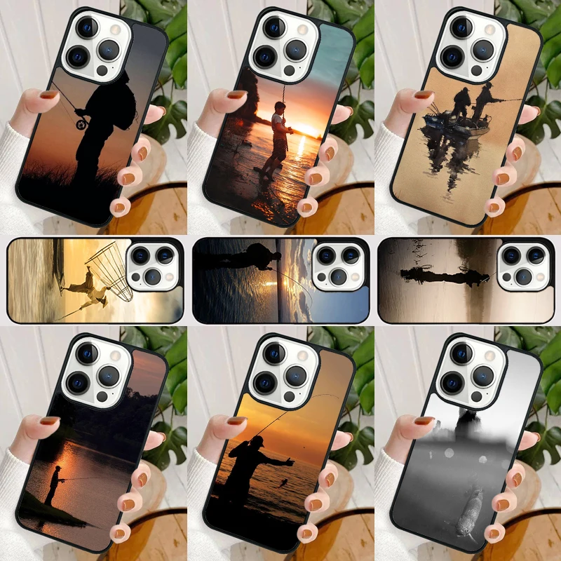 Fishing Fisherman Phone Case For iPhone 16 15 SE2020 14 Max 6 7 8 Plus 11 12 13 Pro Max Mini Phone Cover coque