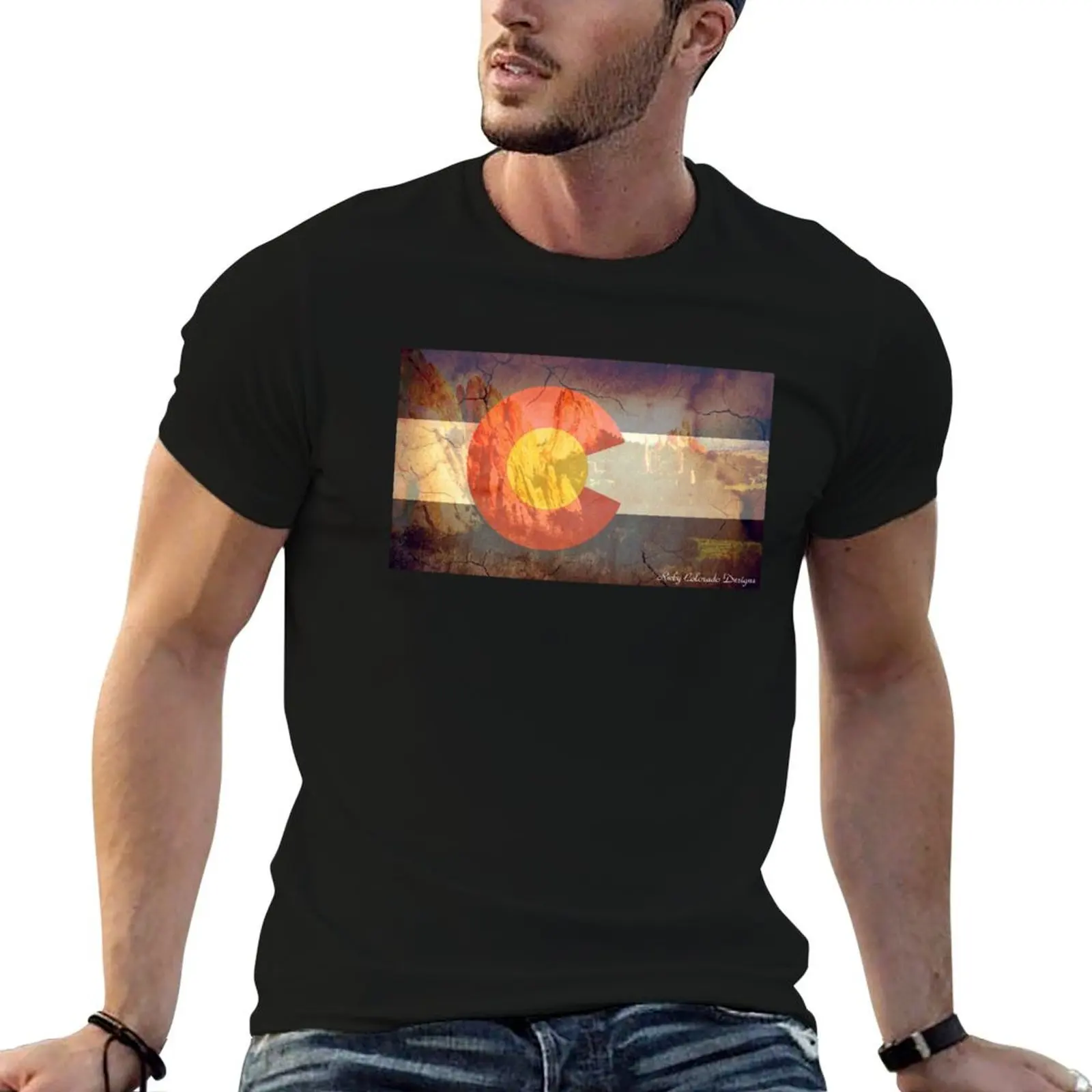 

Garden of the Gods CO flag T-Shirt man t shirt graphic man t shirt designer t shirts for man pack cotton T-Shirt