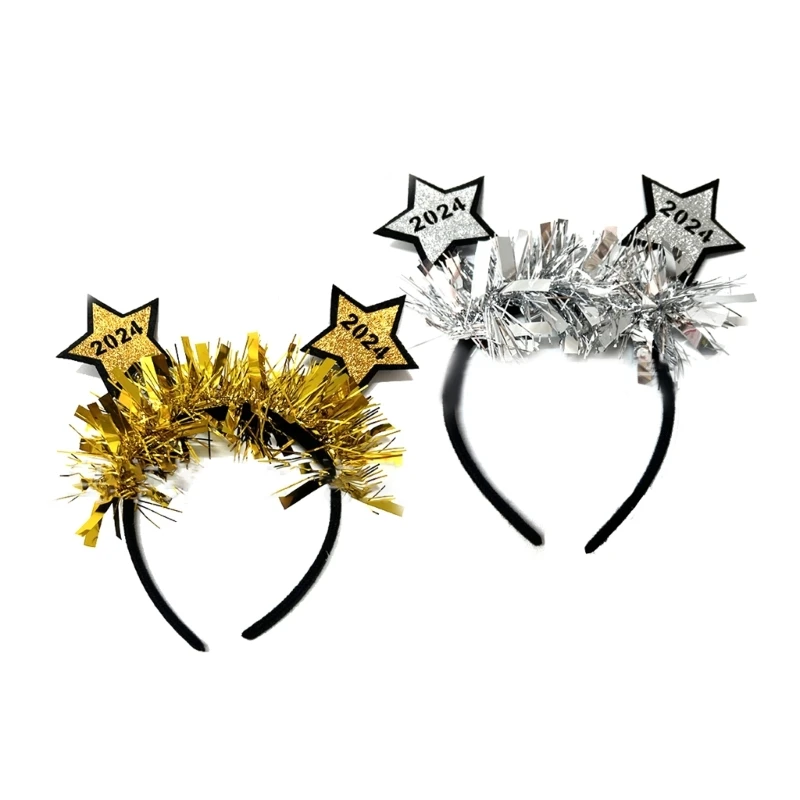 

Adults Headband 2024 New Year Eve Party Headbands Hairhoop Christmas Party Headdress New Year Party Decorations