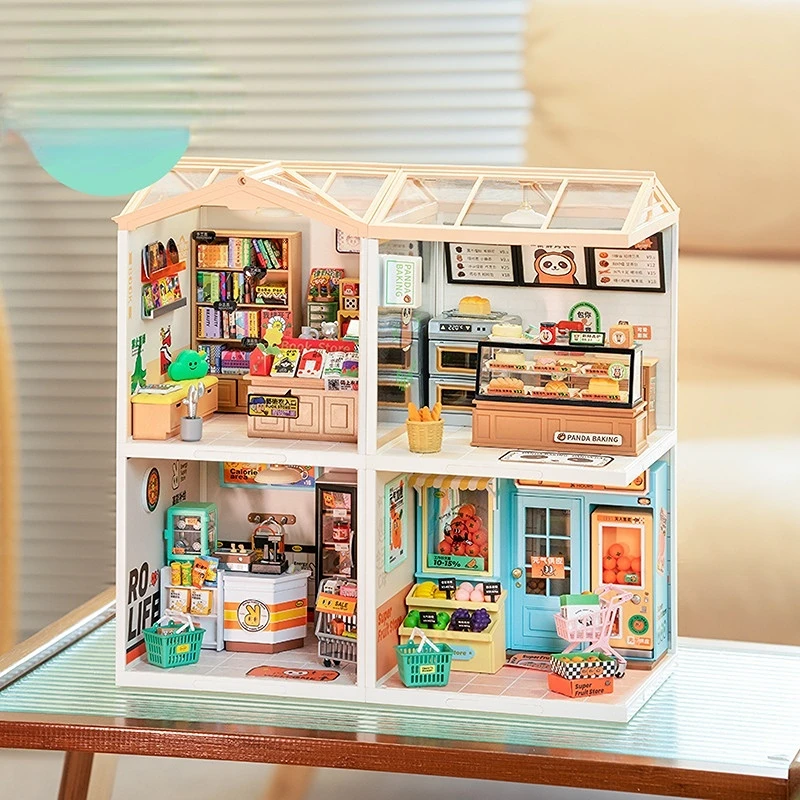 Novo 3D Mini Doll House Modelo Realista Brinquedo DIY Montagem Doll House Puzzle Modelo Handmade Building Block Toy Presente de Aniversário das Crianças