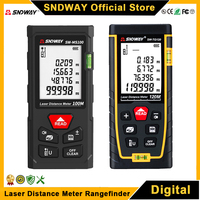 SNDWAY Laser Distance Meter 50M 70M 100M 120M Digital Tape Measure Rangefinder with Distance Area Volume Self-calibration