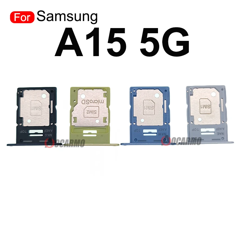 Aocarmo Sim Card Tray Slot For Samsung Galaxy A15 5G A25 A35 A55 SIM Card Micro SD Holder Replacement Parts