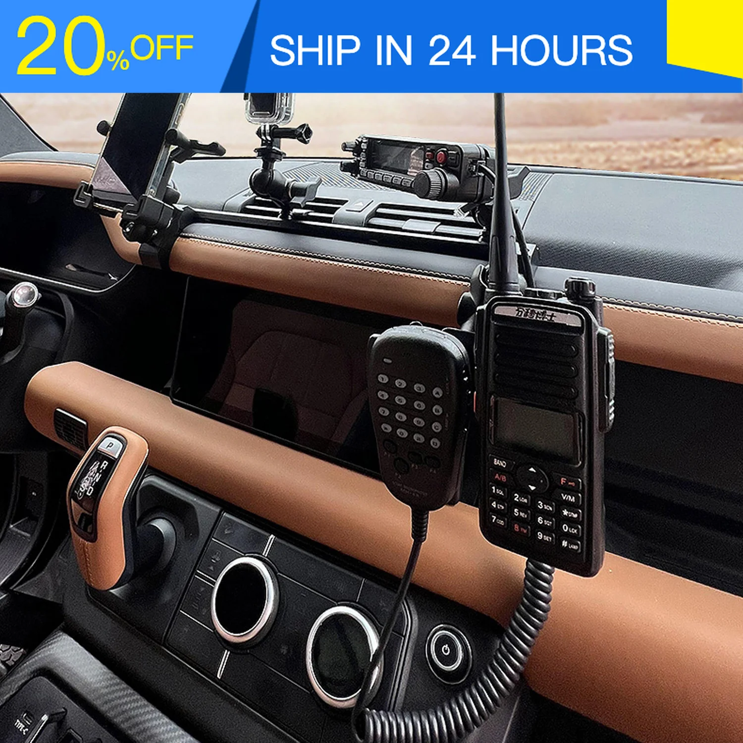 Car Phone Holder for Land Rover Defender 110 2020-2024 Dashboard Air Vent Mount Interior GPS Bracket Accessories CARTRIMHOME