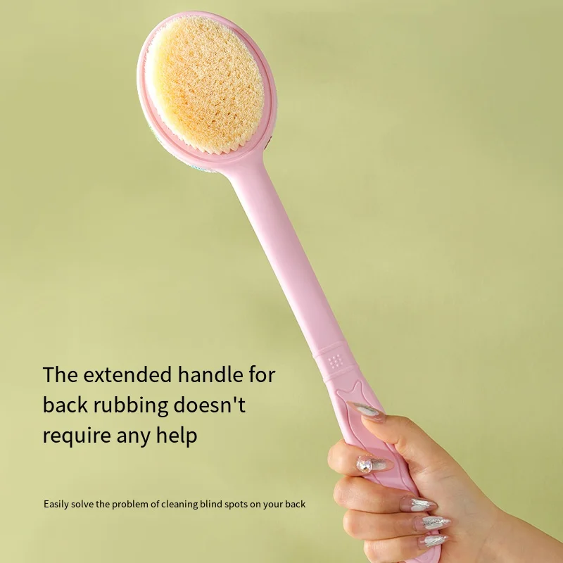 

Deep Clean Exfoliator Tool Long Handled Double-sided Bathing Brushes Soft Silicone Hair Washing Comb Back Scrubbing Shower Towel