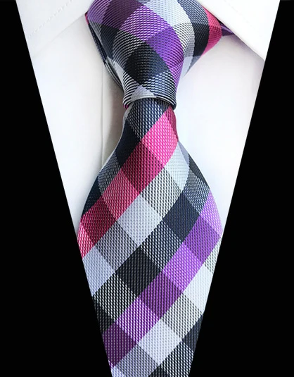 Corbata clásica de 8CM para hombre, corbata de puntos a rayas de celosía de Color, accesorios de regalo formales para boda, oficina y fiesta