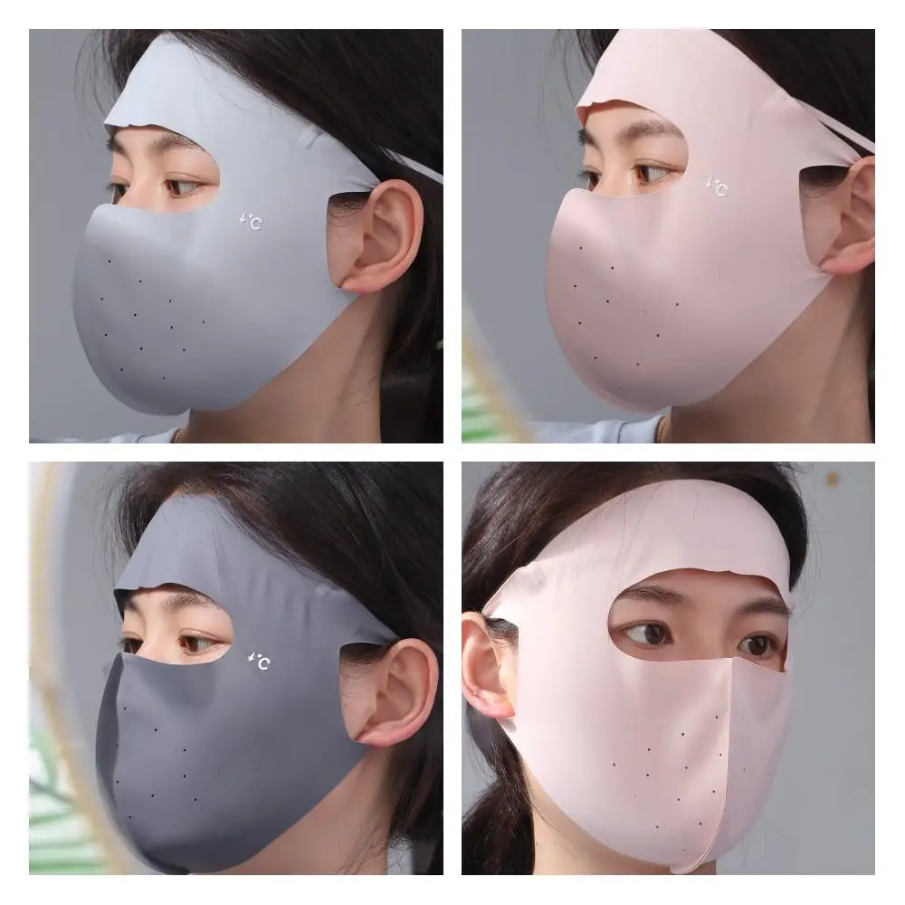 Anti-UV Ice Silk Sunscreen Mask Eye Corner Protection Outdoor Face Shield Face Gini Mask Full Face Fishing Face Mask