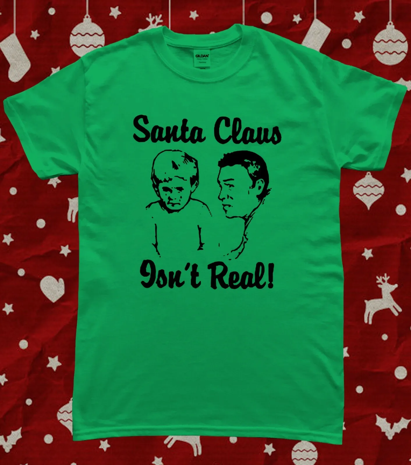 

Santa Claus Isnt Real Retro Funny Anti Christmas Humbug T-Shirt