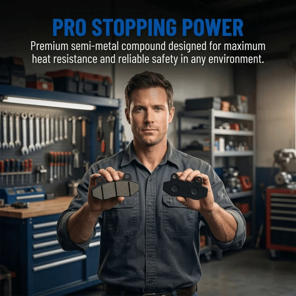 

2 Pairs Semi-metal Electric Scooter Brake Pad 7.7x4.2cm Lightweight Electric Bike Brake Pad Electric Motorcycle Brake Pad