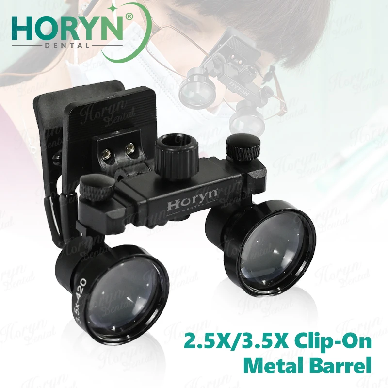 Dental Loupes Accessories 2.5X 3.5X Coated Optical Lens With Clip Magnifying Glass Galilean Binocular Dental Metal Magnifier