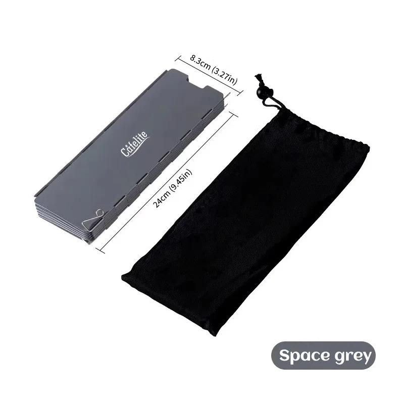 موقد غاز للتخييم مكون من 10 ألواح قابل للطي - درع رياح SUS خفيف الوزن لموقد علبة البيوتان، ملحقات الطبخ الخارجية