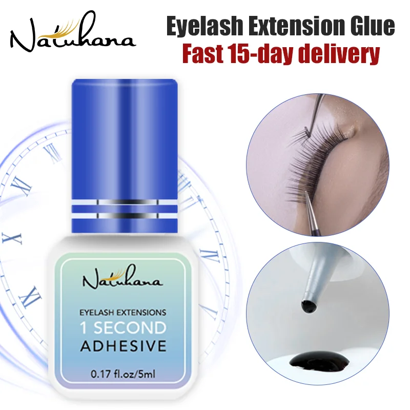 NATUHANA False Eyelash Glue Waterproof Eye Lash Cosmetic Tools False Eyelashes Adhesive Clear-white Dark-Black Makeup Tools