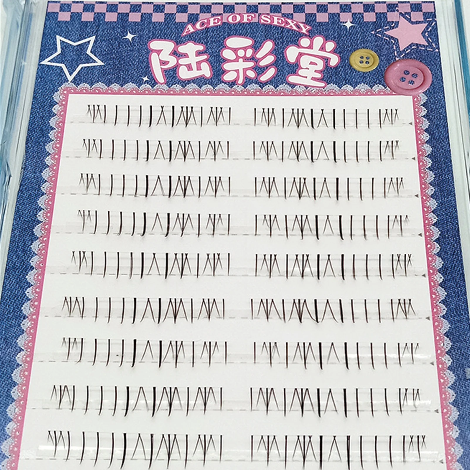 10줄 한국 만화 자연스러운 가벼운 아래 속눈썹 클러스터 방수 만화 속눈썹 연장 패션쇼 댄스 메이크업 도구