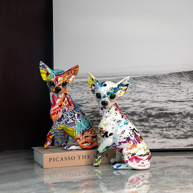 樹脂犬の像,チワワ,彫刻,絵画,アート,工芸品,家,オフィス - AliExpress 15