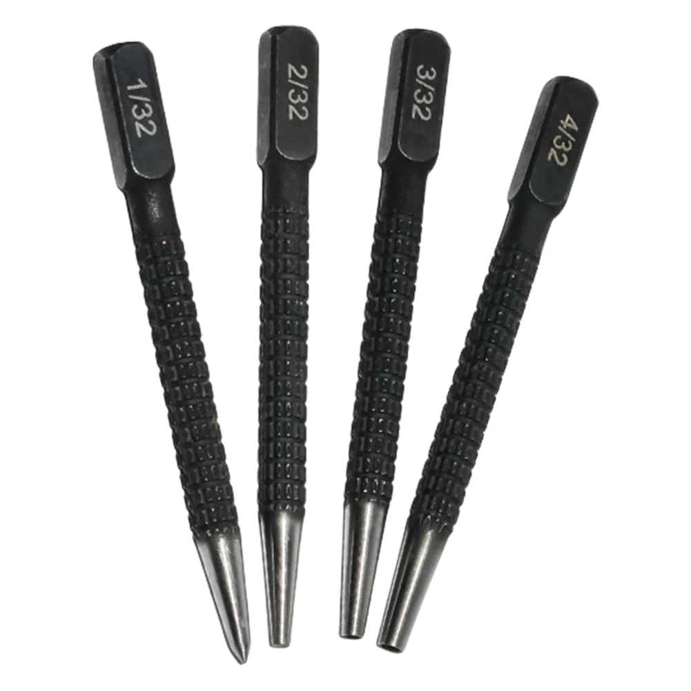 Gelegeerd Staal Nail Setter Punch 0.79/1.59/2.38/3.18mm Metaal Hout Markering Boren Tool Center Punch Locator voor Plastic Hout Metaal