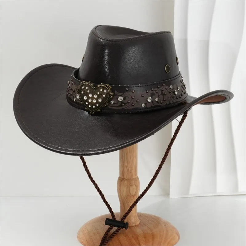 Men's and women's style hats with heart-shaped rivets water for a party