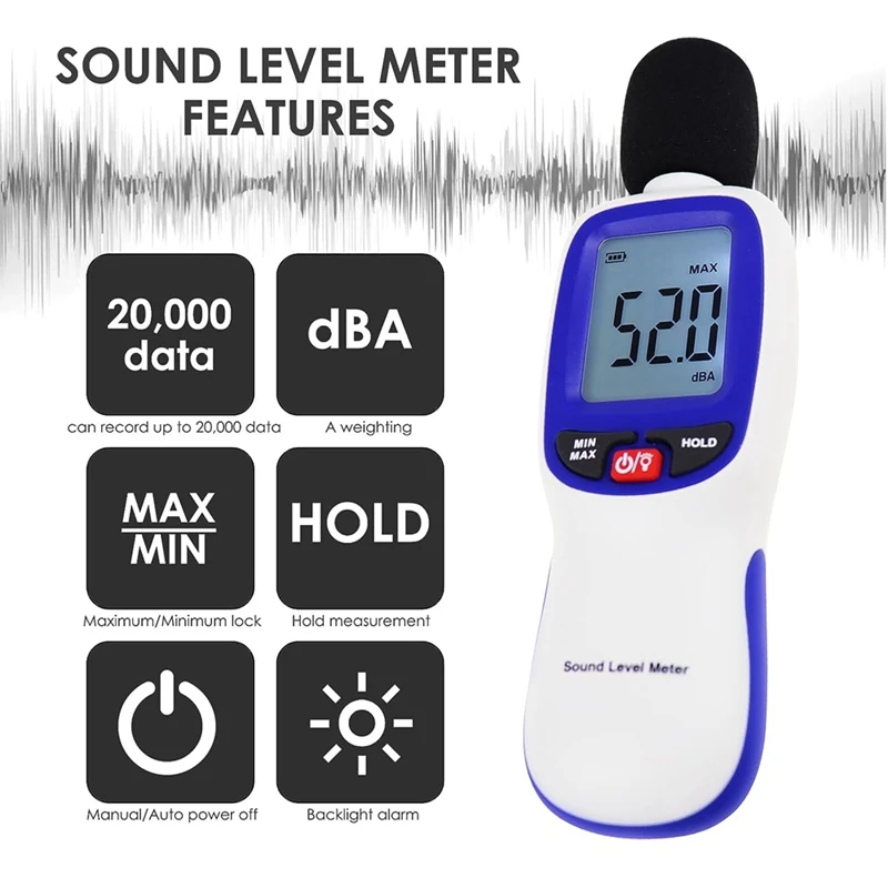 Decibel Meter With App Data Logging Sound Level Meter 0-130DB High Accuracy SPL Meter