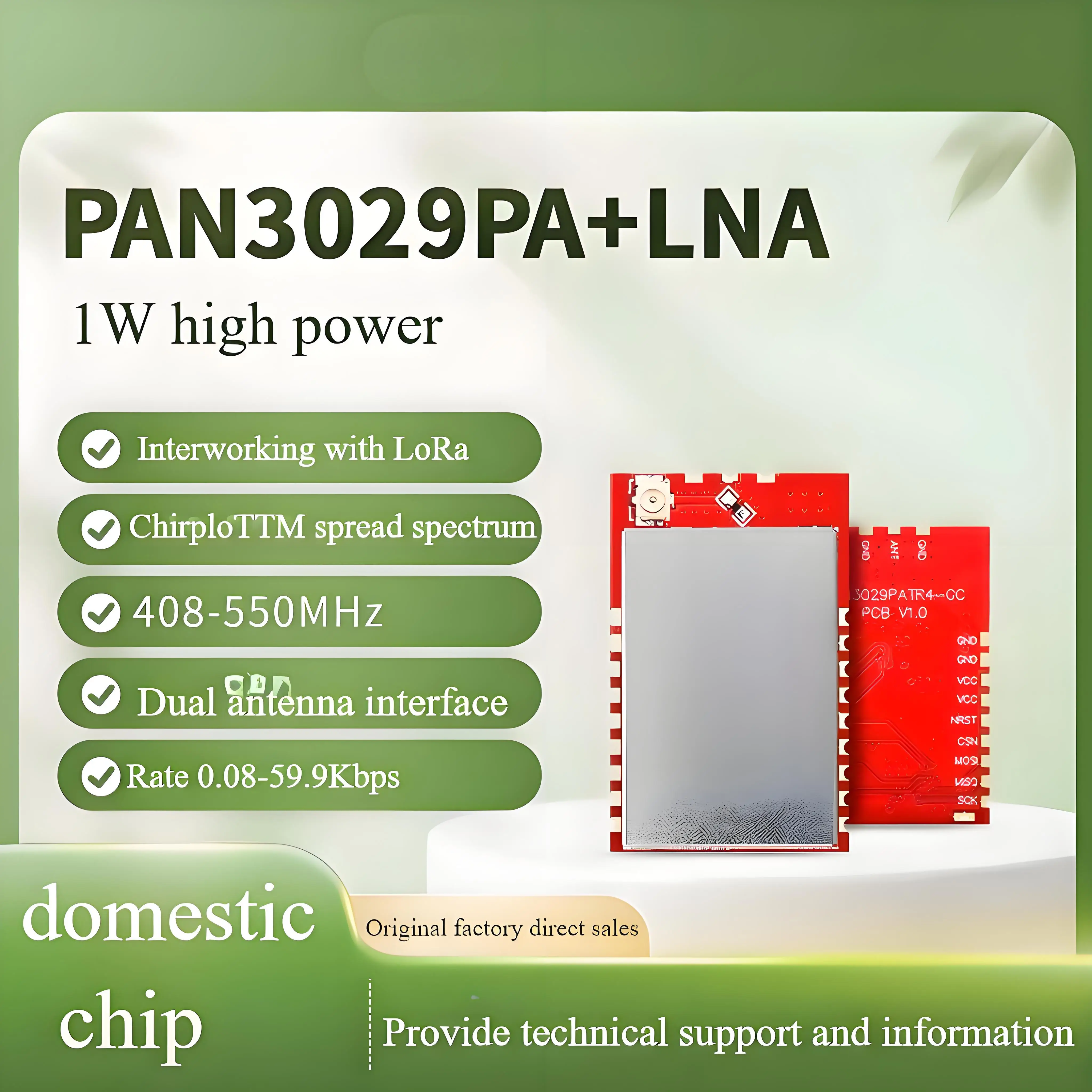 PAN3029 Радиочастотный модуль высокой мощности 1 Вт, совместимая с ELRS система дистанционного управления дрона на базе LoRa SX1278/1262