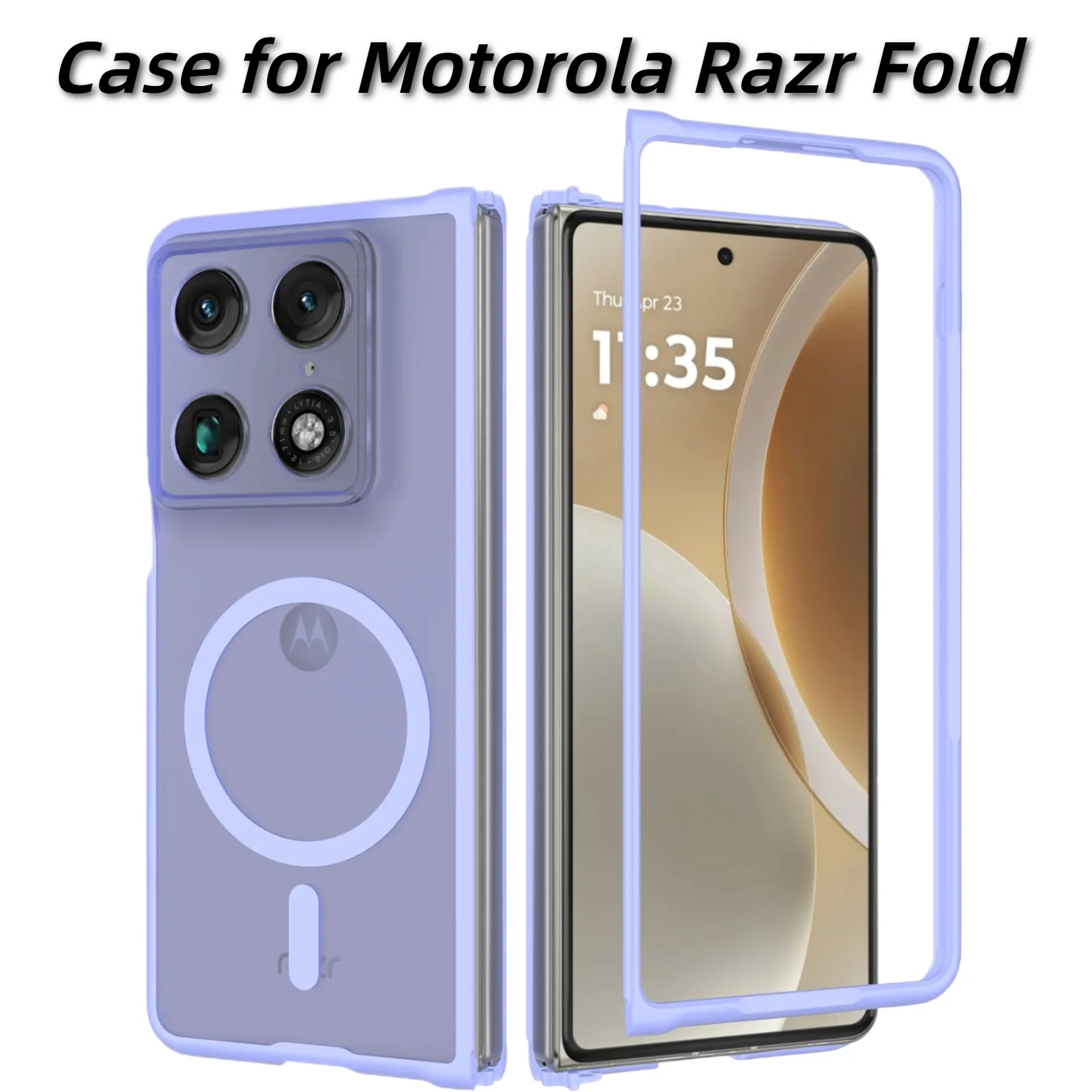 

Fashion Skin Feel Frosted Translucent Magnetic Phone Case For Motorola Moto Razr Fold For Magsafe Shockproof Protect Slim Cover