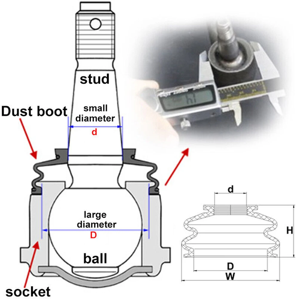 2 Pieces Steering Suspension Ball Joint Boot Rubber Dust Covers for Car Arms 14 26 32MM Auto Replacement Parts