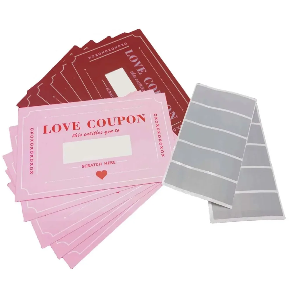 20pcs Romantic Lovers Scratch-off Cards Coupon Wedding Supplies Art Paper Love Coupon Card Creative Scratch Valentine's Day Card view 5