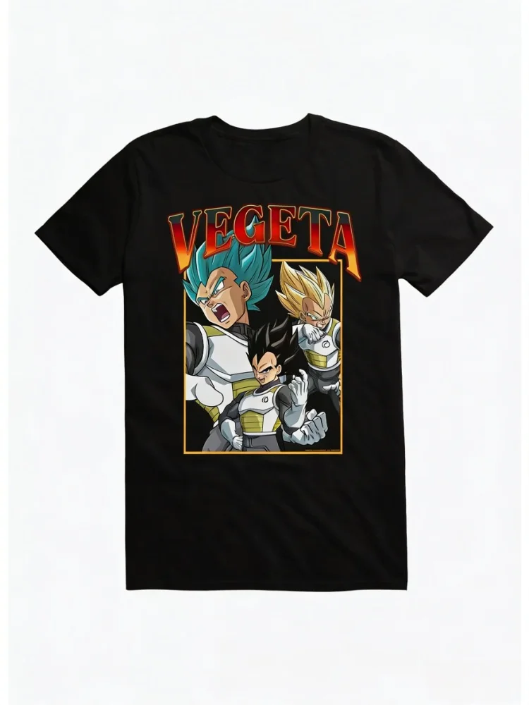 

2026 New Dragon Ball Collage High Quality Men's Short Sleeve Parents and Children's Large Loose Cotton T-shirt