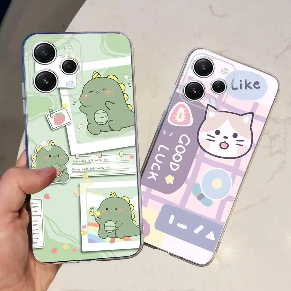 For Xiaomi Redmi 12 Luxury Love Heart Pattern Phone Cases For Xiaomi Redmi 12 C 12C Redmi12 Redmi12C 4G Soft Silicone TPU Cover