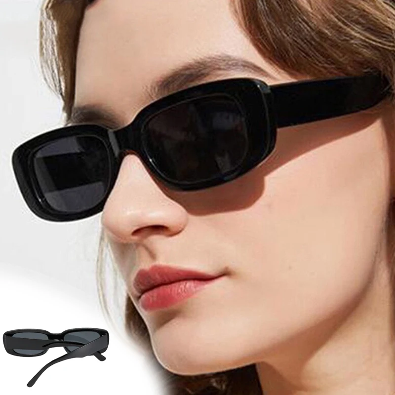 

UV400 Anti-glare Sunglasses Summer Vintage Small Rectangle Square Sun Glasses Universal Riding Hiking Fishing Women Eyeglasses